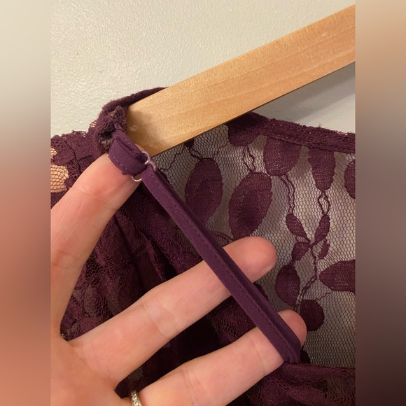 Free People Queens Love Lace Dress Plum Burgundy Medium - Picture 12 of 15